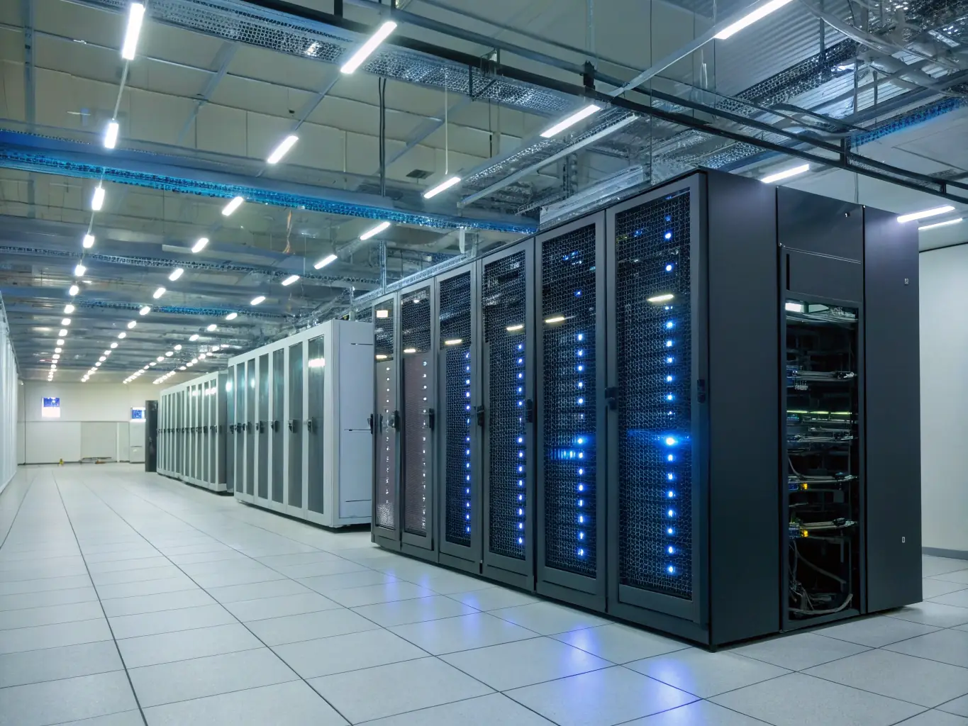 A visual representation of optimized resource allocation, depicting servers and software licenses being efficiently managed and distributed across an organization.