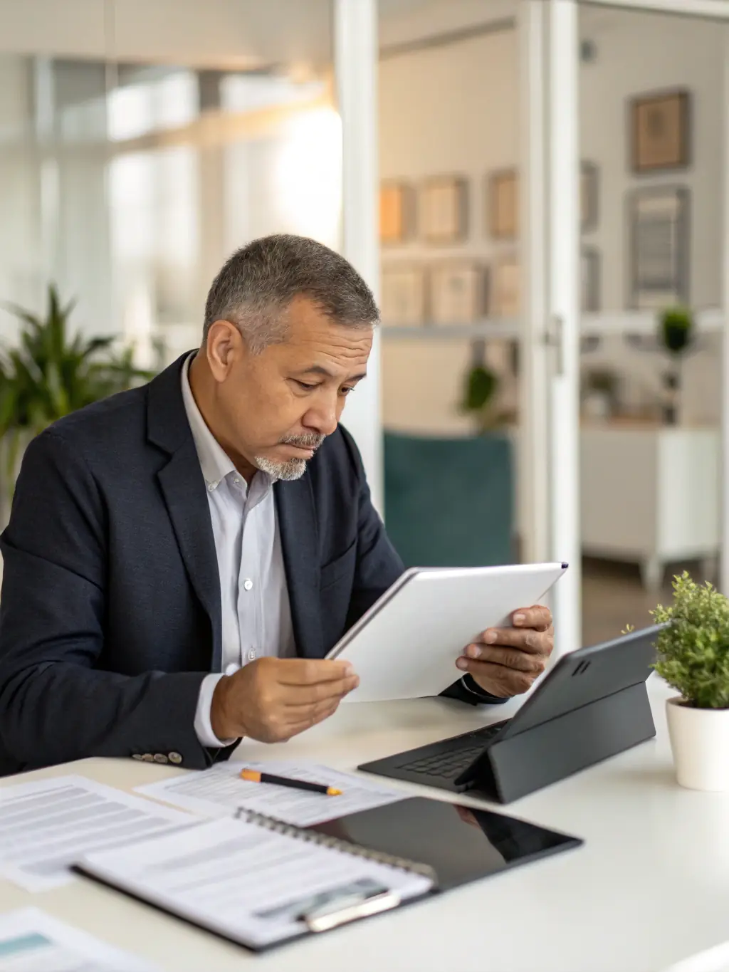 A consultant reviewing and updating IT contracts, ensuring they are current and aligned with business needs.