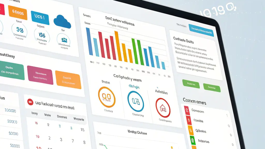 screen with dashboards